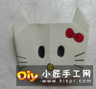 简单Hello Kitty折纸 儿童折凯蒂猫的教程