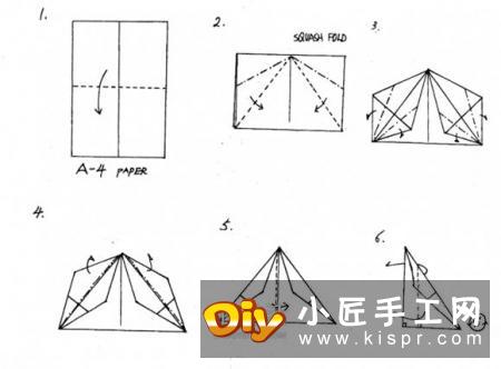 简单的儿童纸飞机折纸 折一架帅气喷气式飞机