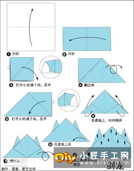 九种简单的恐龙折纸教程,基本上我们在电影里常能